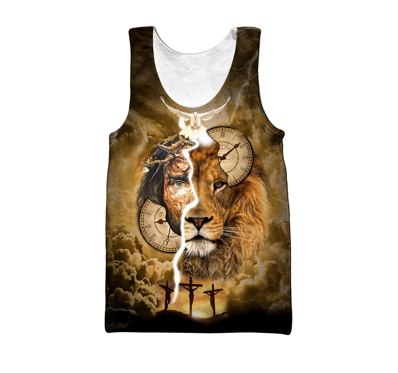 Failth Over Fear Lion Jesus 3D All Over Printed Shirts