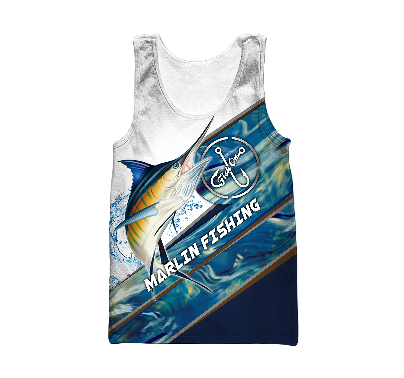 Custom name Marlin Fishing camo 3D print shirts