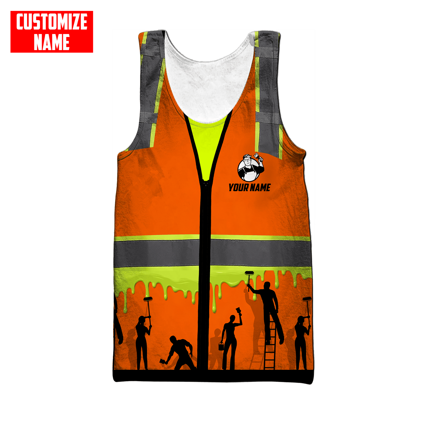 Tmarc Tee Personalized Name Painter 3D All Over Printed Unisex Shirts Safety