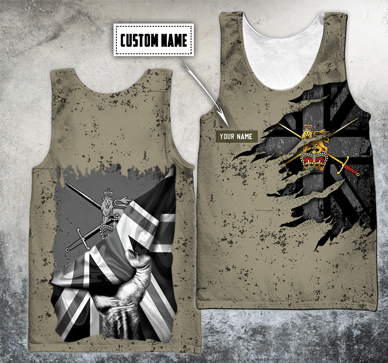 Custom name British Camo 3D Design Print Shirts