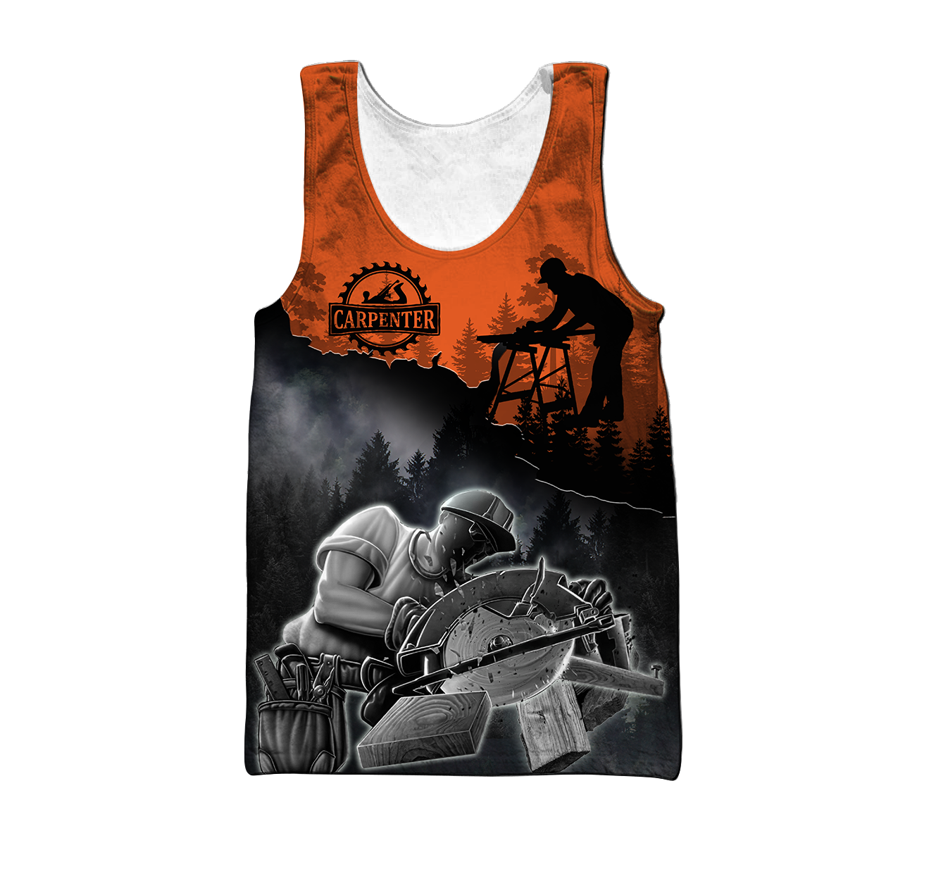 Personalized Name Carpenter 3D All Over Printed Unisex Shirts Orange Ver 2