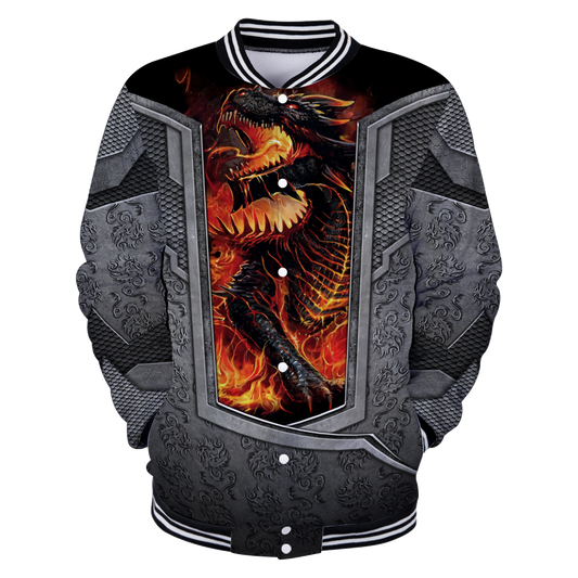 3D Tattoo and Dungeon Dragon Hoodie HAC27126-Apparel-NM-Baseball jacket-S-Vibe Cosy™