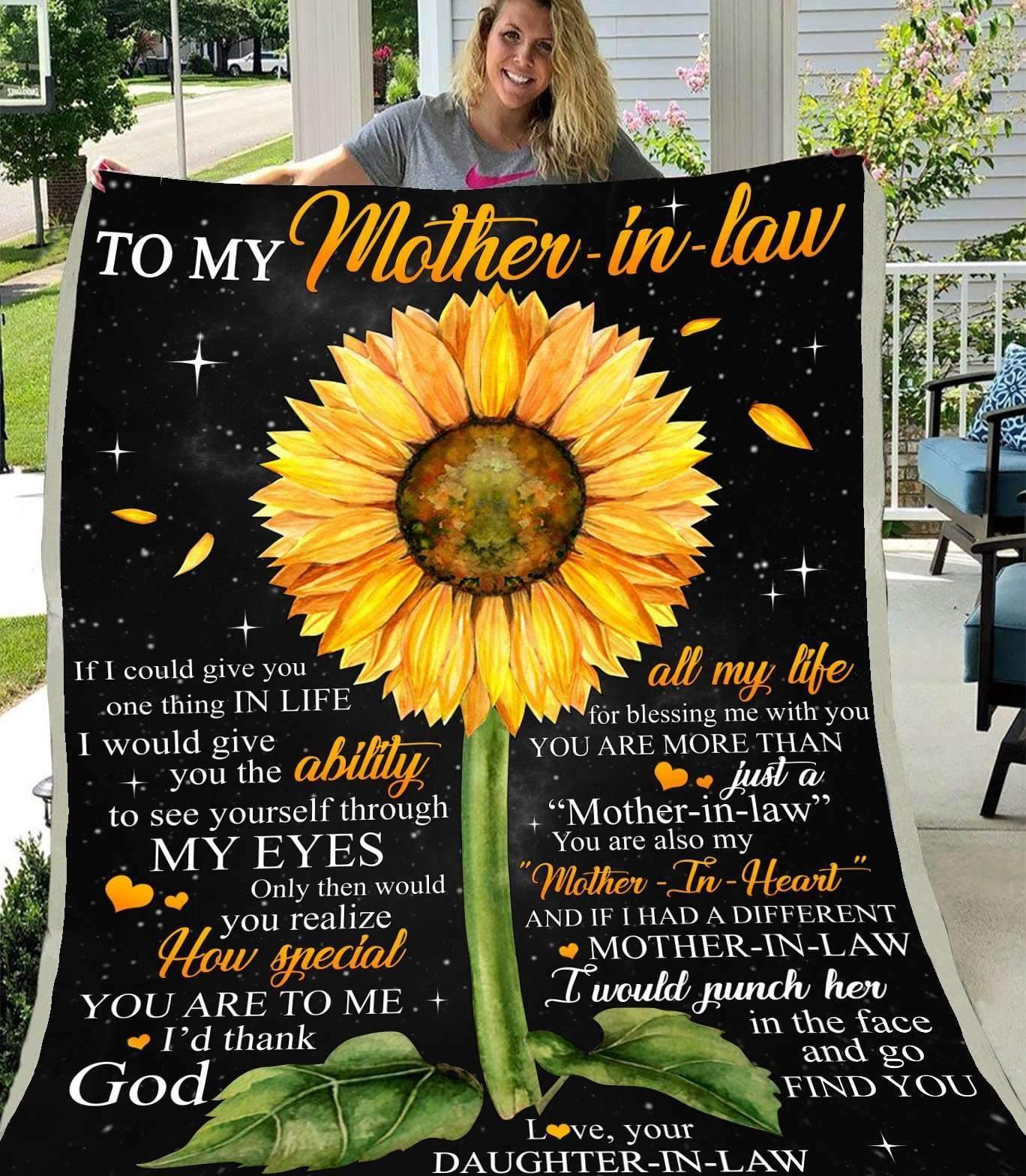 Custom Blanket To my Mother-in-Law - Letter from Mom for Daughter - Sherpa Blanket DL