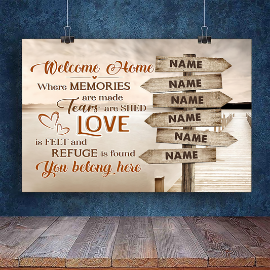 Welcome Home Where Memories Are Made Personalized Canvas Poster Best Gift For Friend