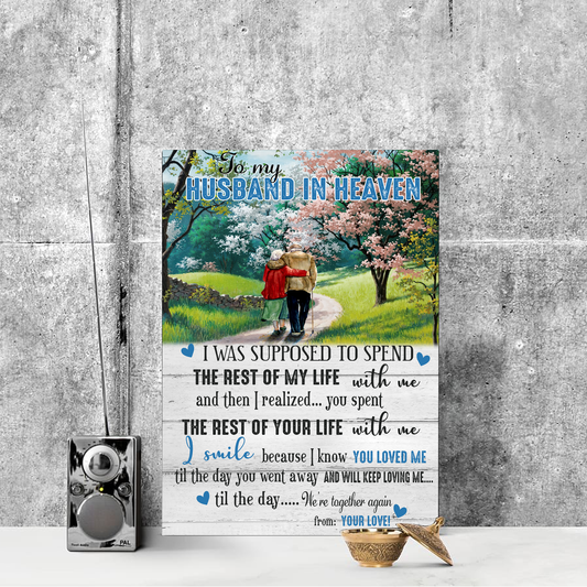 To My Husband In Heaven Vertical Canvas Poster Special Memorial Gift