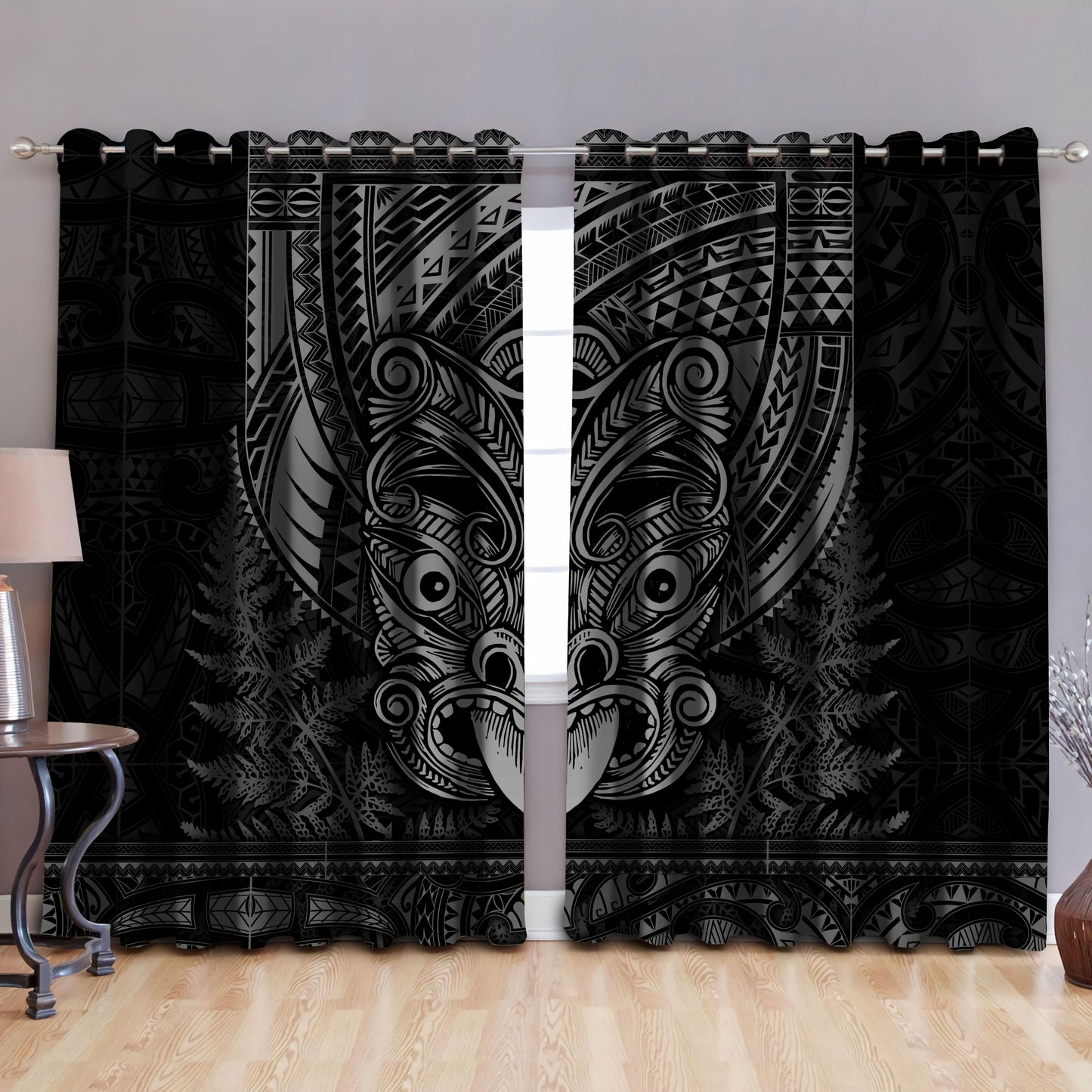 Maori Haka Dance Black Curtain TN TNA15072101.S2