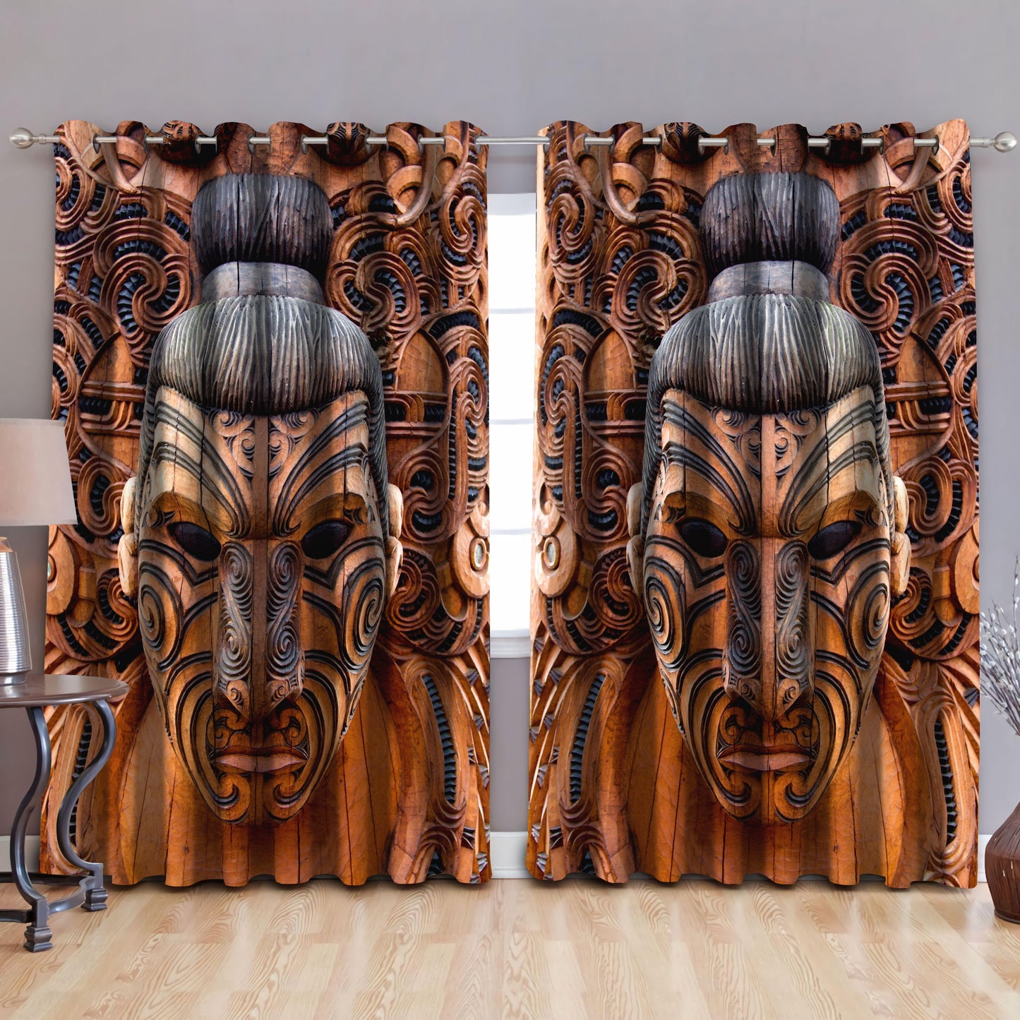 Carved Maori Wood Curtain No 2 TNA17072102
