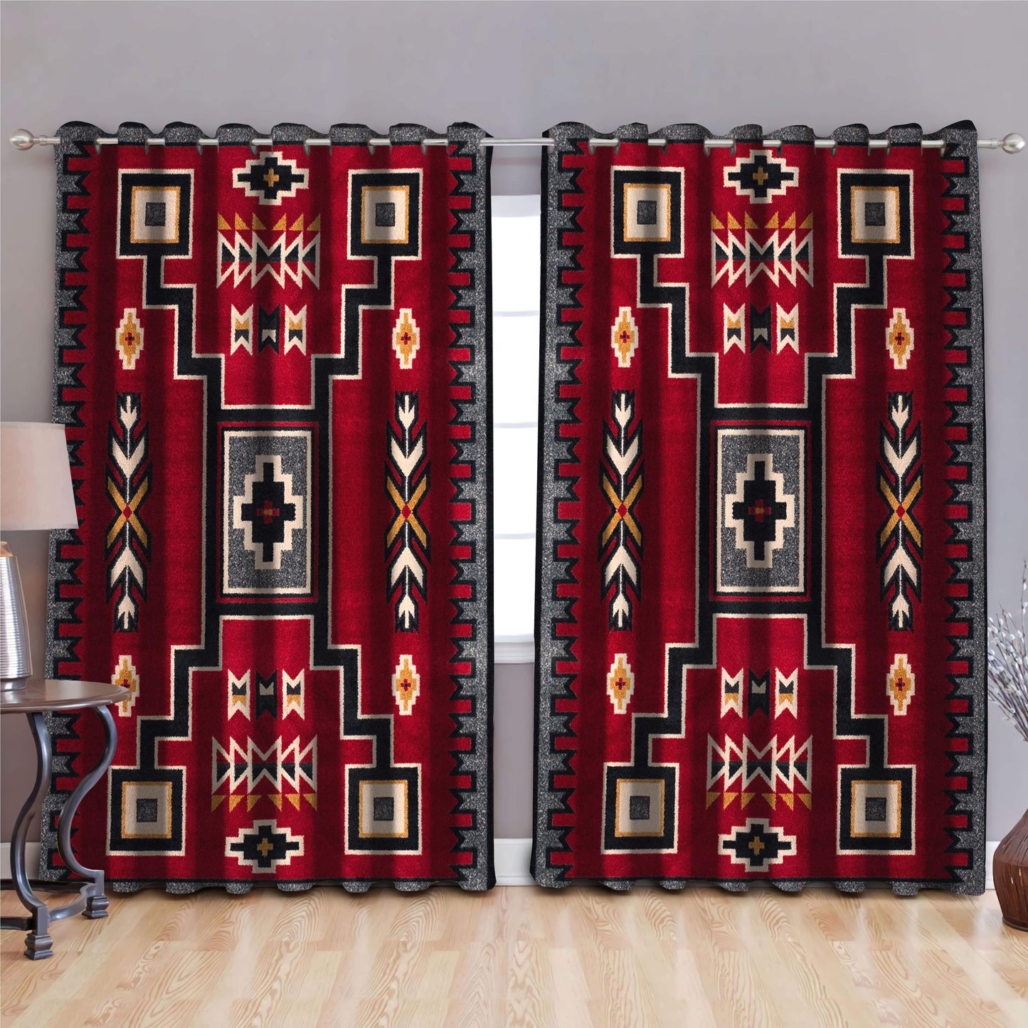 Native American Pattern 3D All Over Printed Window Curtains