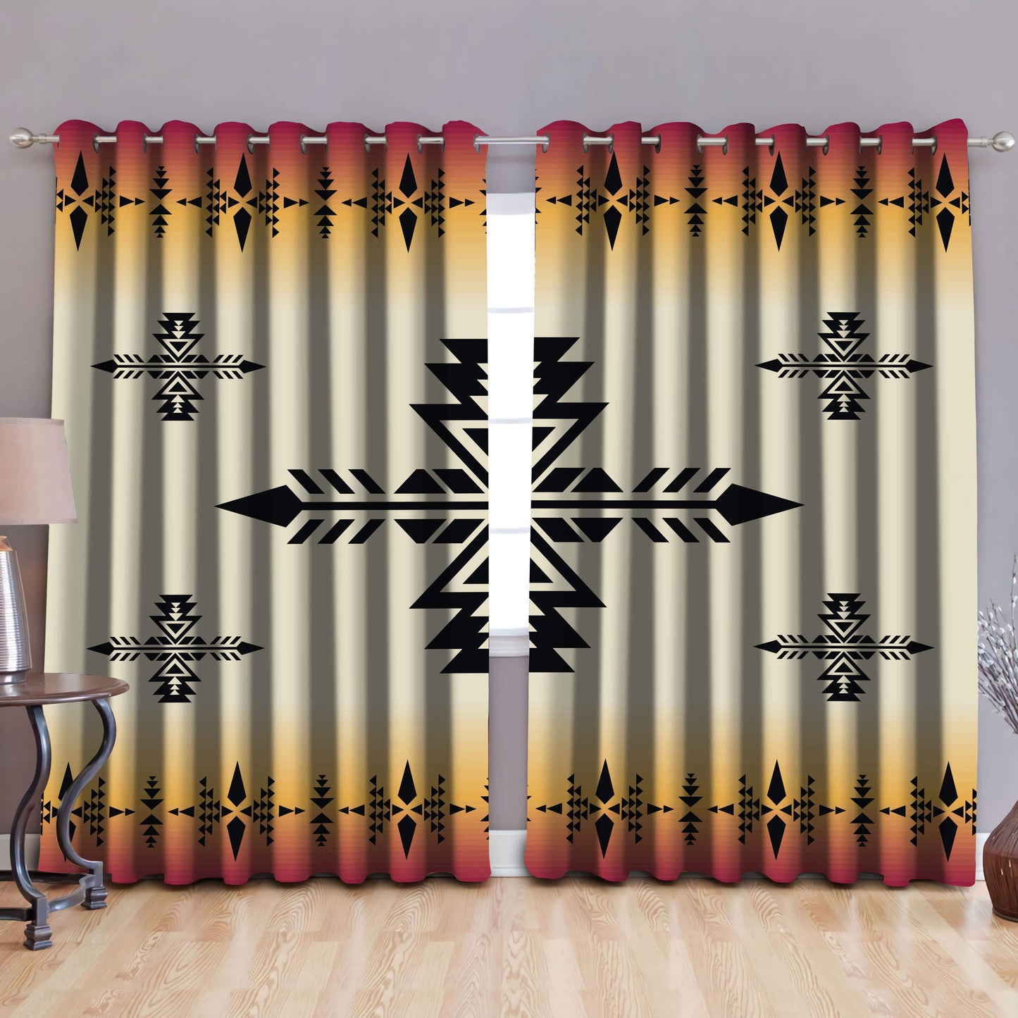 Native American Pattern 3D All Over Printed Window Curtains