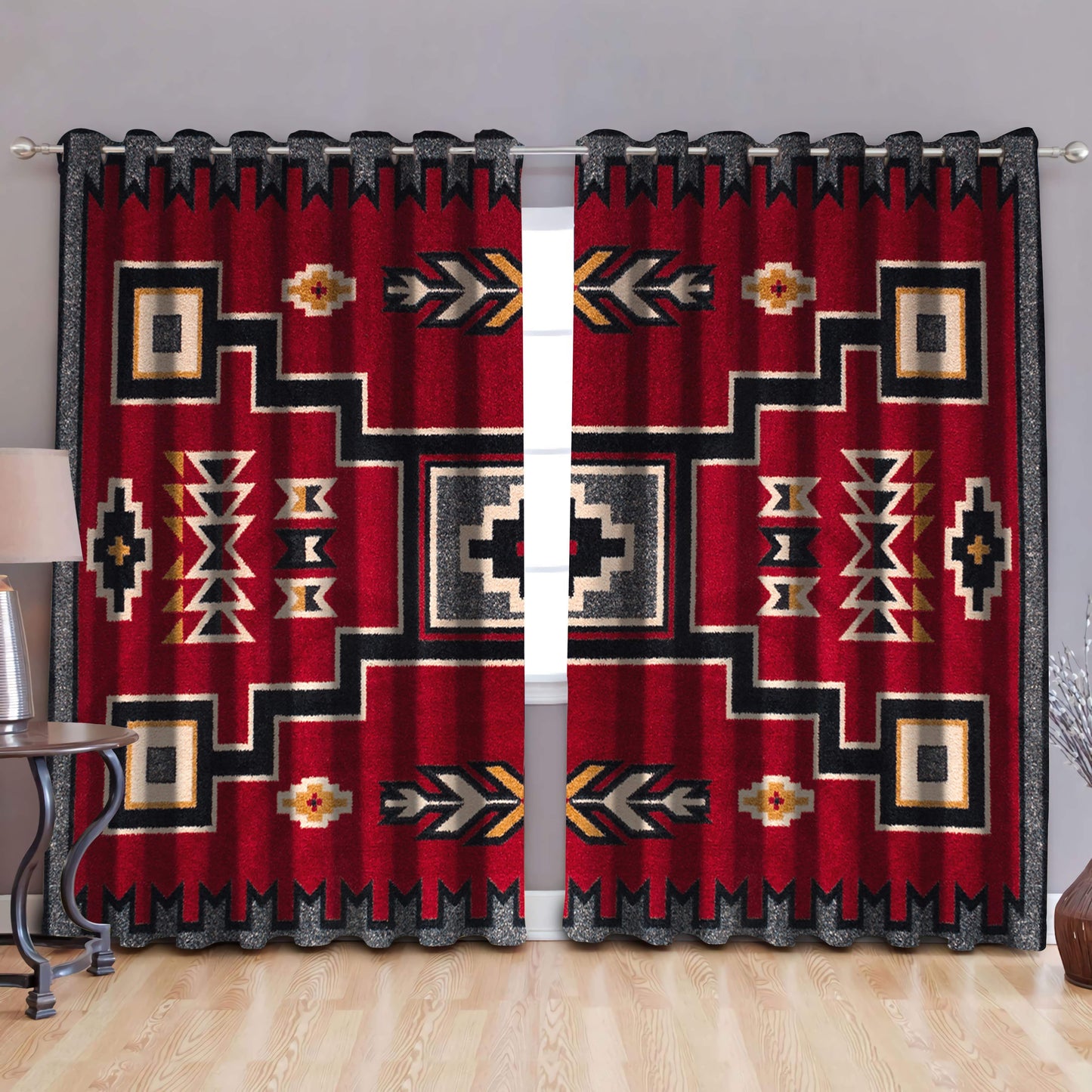 Native American Pattern 3D All Over Printed Window Curtains