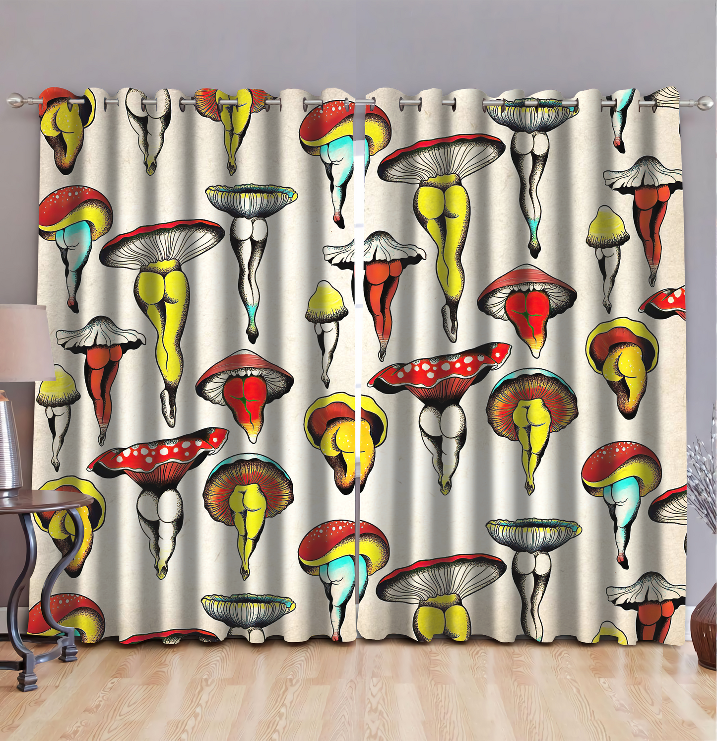 Sexy Hippie Mushroom Blackout Thermal Grommet Window Curtains