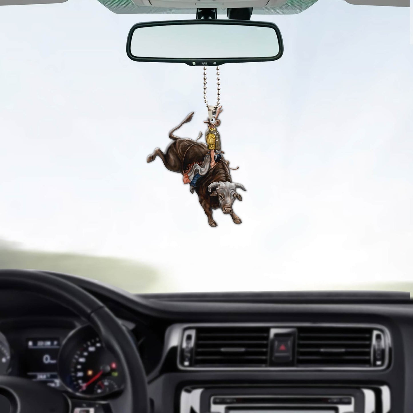 Bull Riding Unique Design Car Hanging Ornament Ver 2