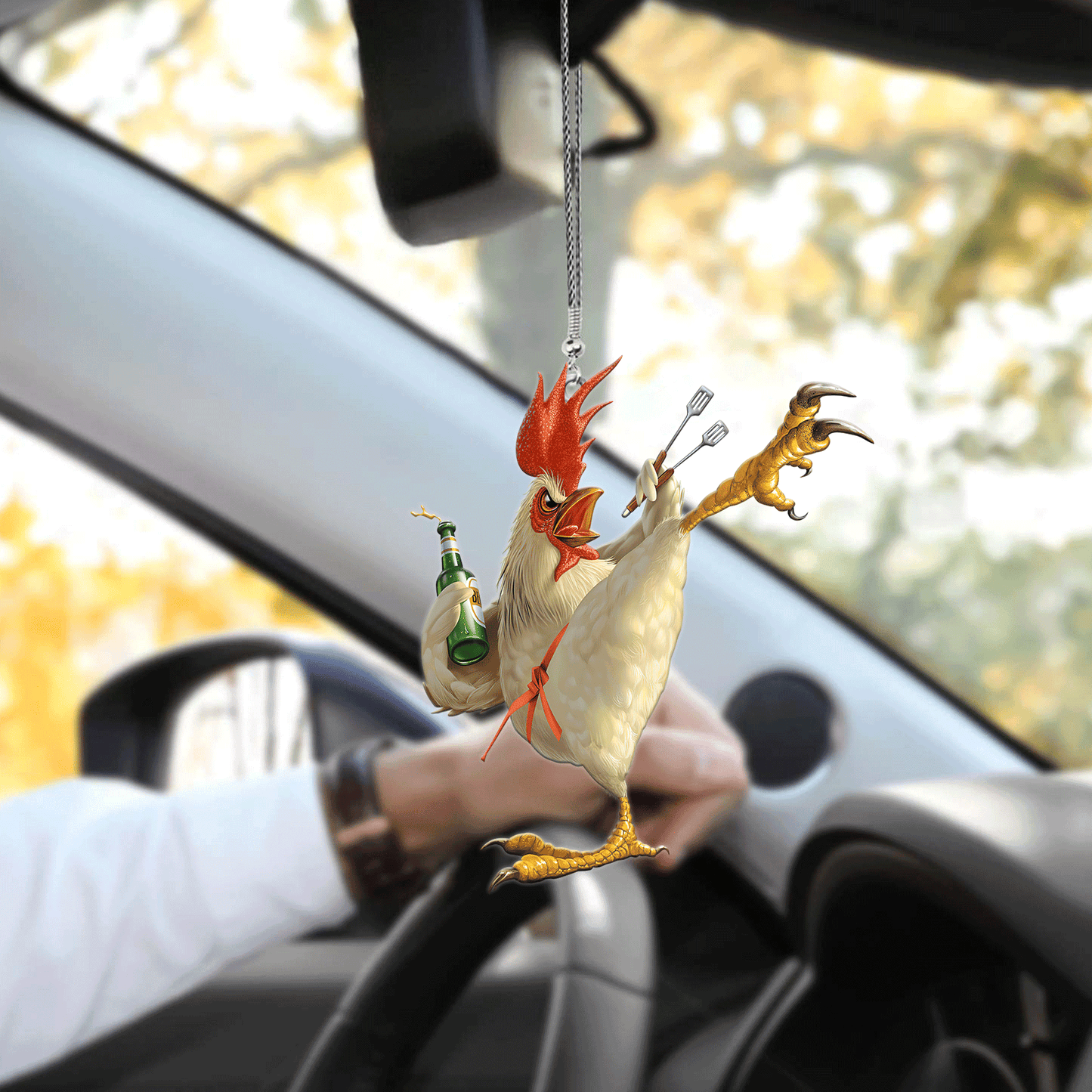 Rooster Funny No13 Unique Design Car Hanging Ornament