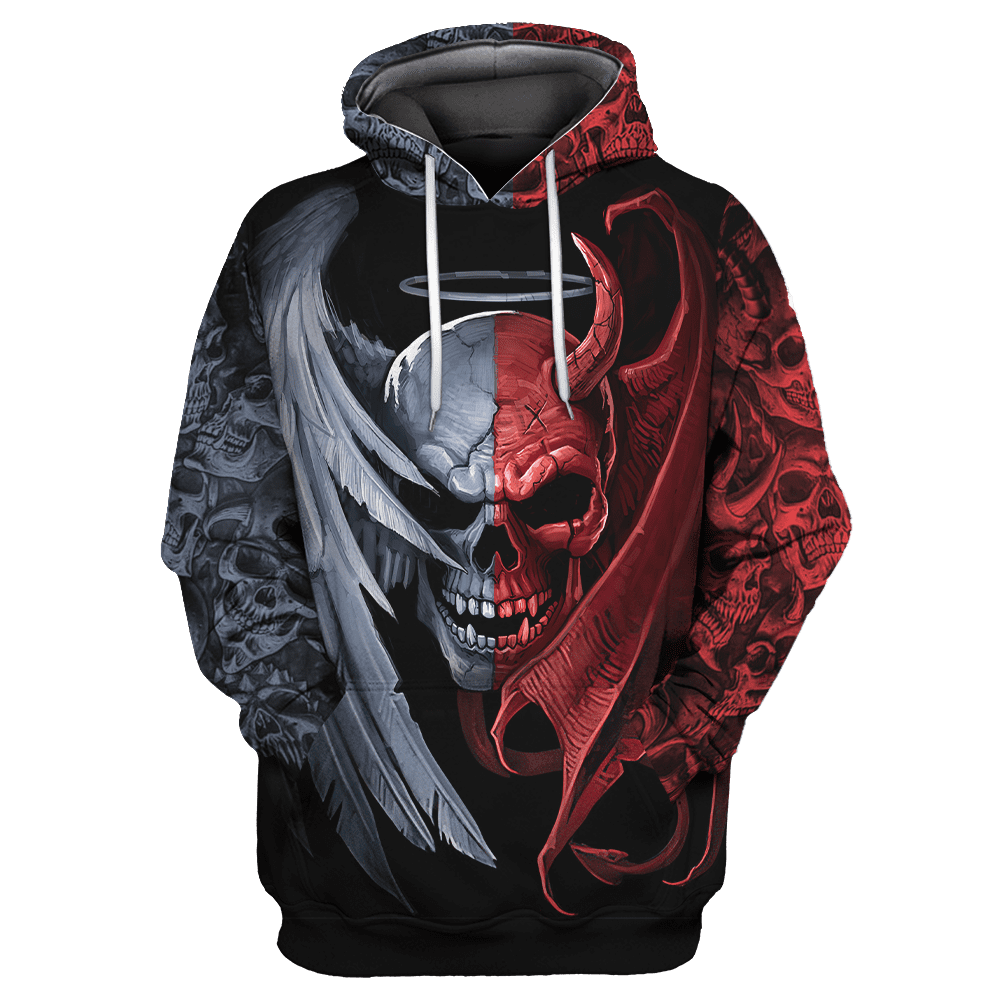 Tmarc Tee Gentle And Evil Skull 3D All Over Printed Unisex Shirts