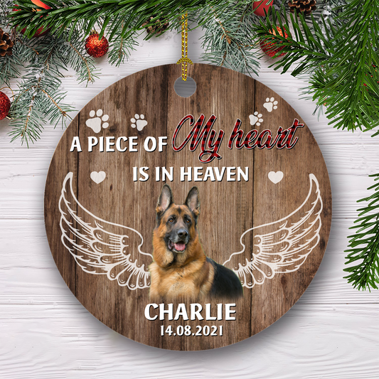 A Peace Of My Heart Is In Heaven Customized Ornament Christmas Gifts Memorial Gift