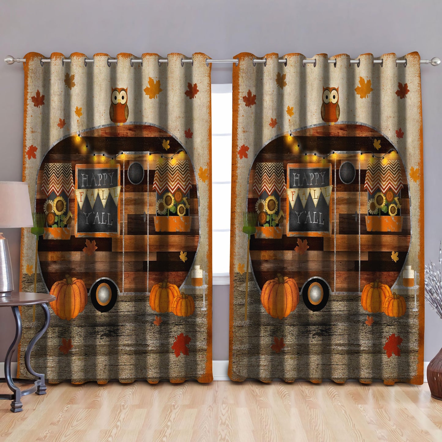 Halloween HAPPY Y'ALL Window Curtains