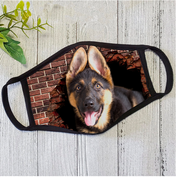 Dog Mask German Shepherd Mask Polyblend Face Mask HG