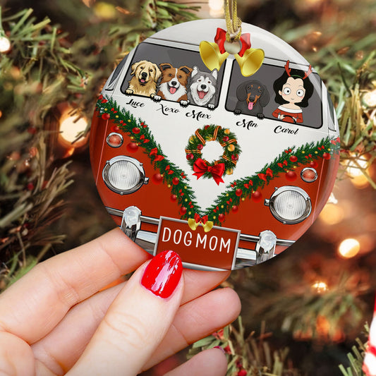 Dog Mom - Personalized Ceramic Ornament - Christmas Gift For Dog Mom