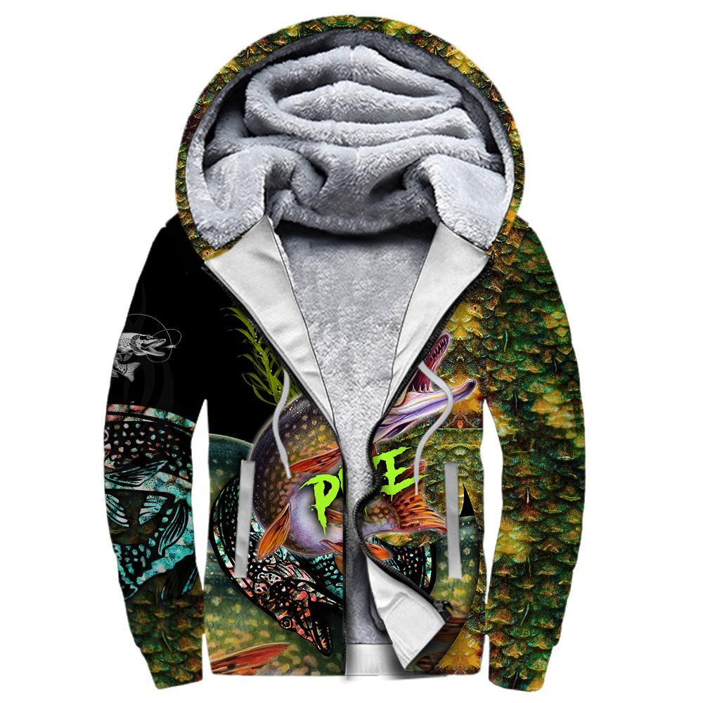Northern Pike Fishing on skin 3D all over printing shirts for men and women