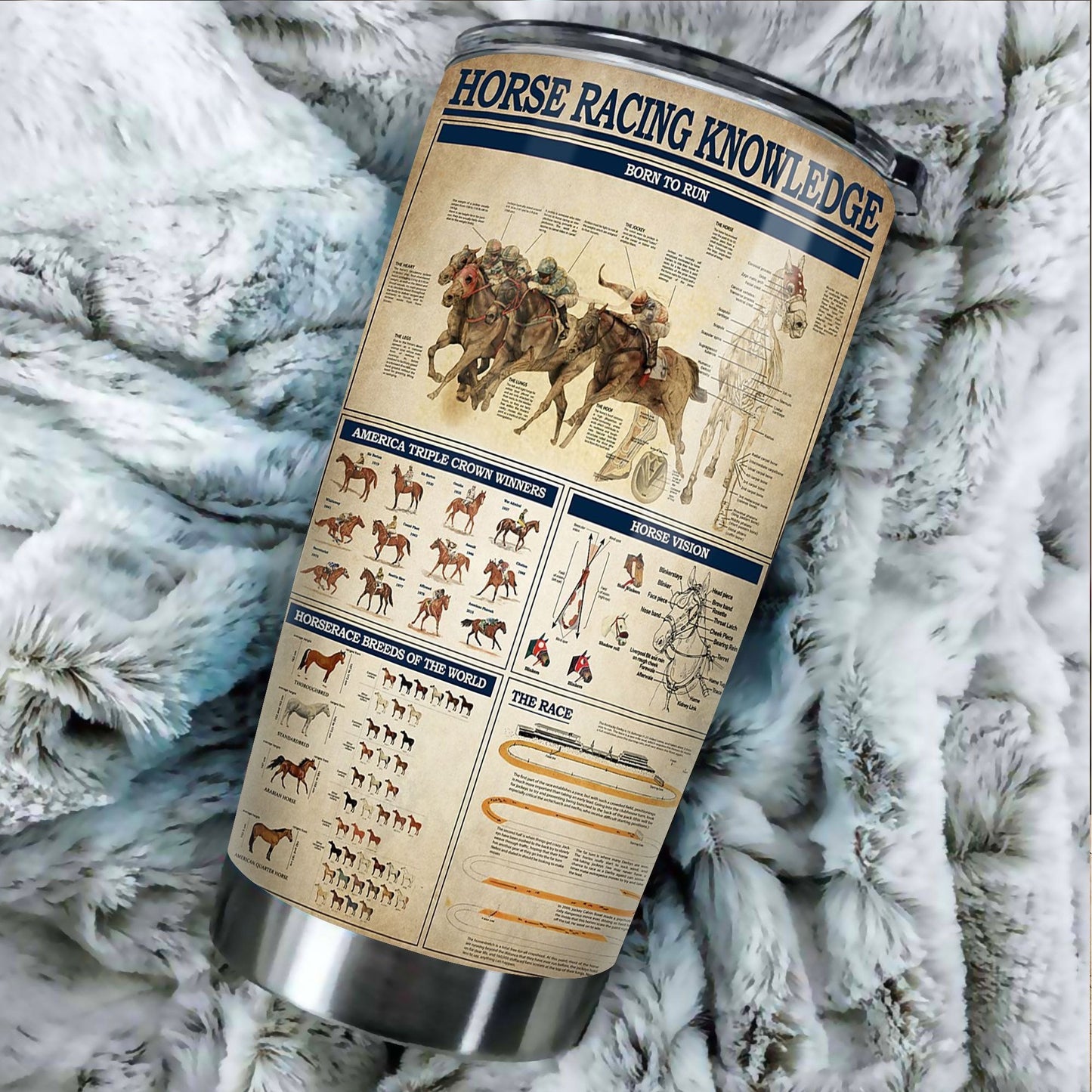 Horse Racing Knowledge Stainless Steel Tumbler TA032601 - Amaze Style™-