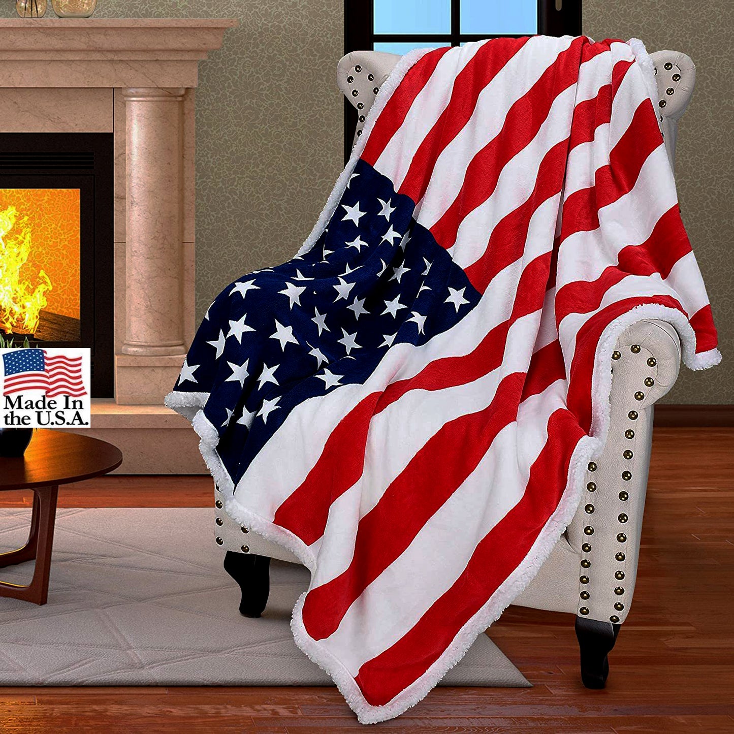 Custom blanket American Flag one nation best gift for family Sherpa Blanket HC