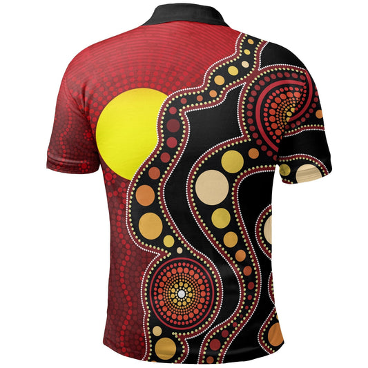 Tmarc Tee Aboriginal Flag Circle Dot Painting Art 3D design Polo shirts