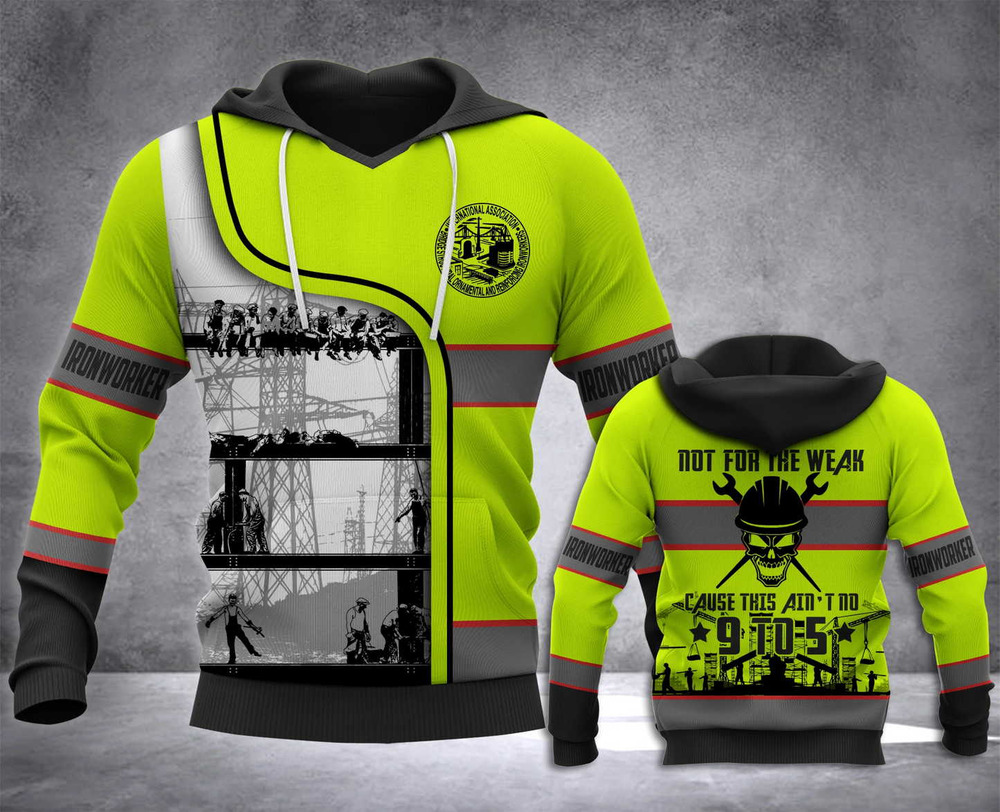 Premium Neon 3D Print Ironworker Safety Not MEI