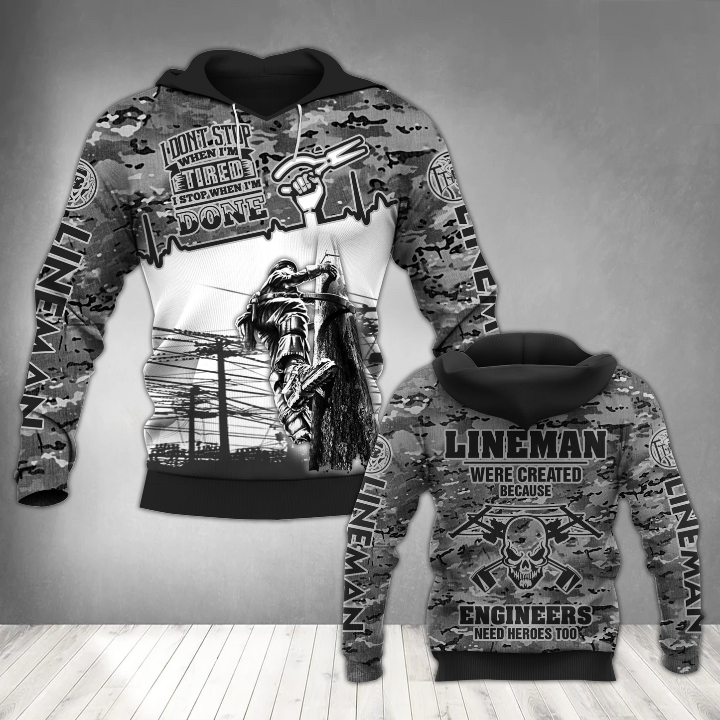 Premium 3D Printed Lineman Camo Shirts MEI
