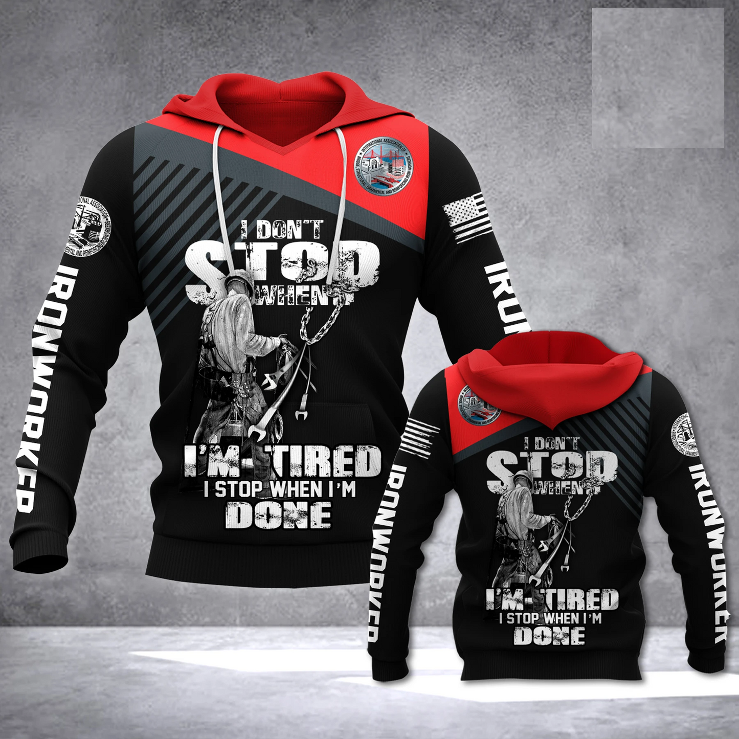 Premium 3D Print Ironworker I Stop When I Am Done Shirts MEI