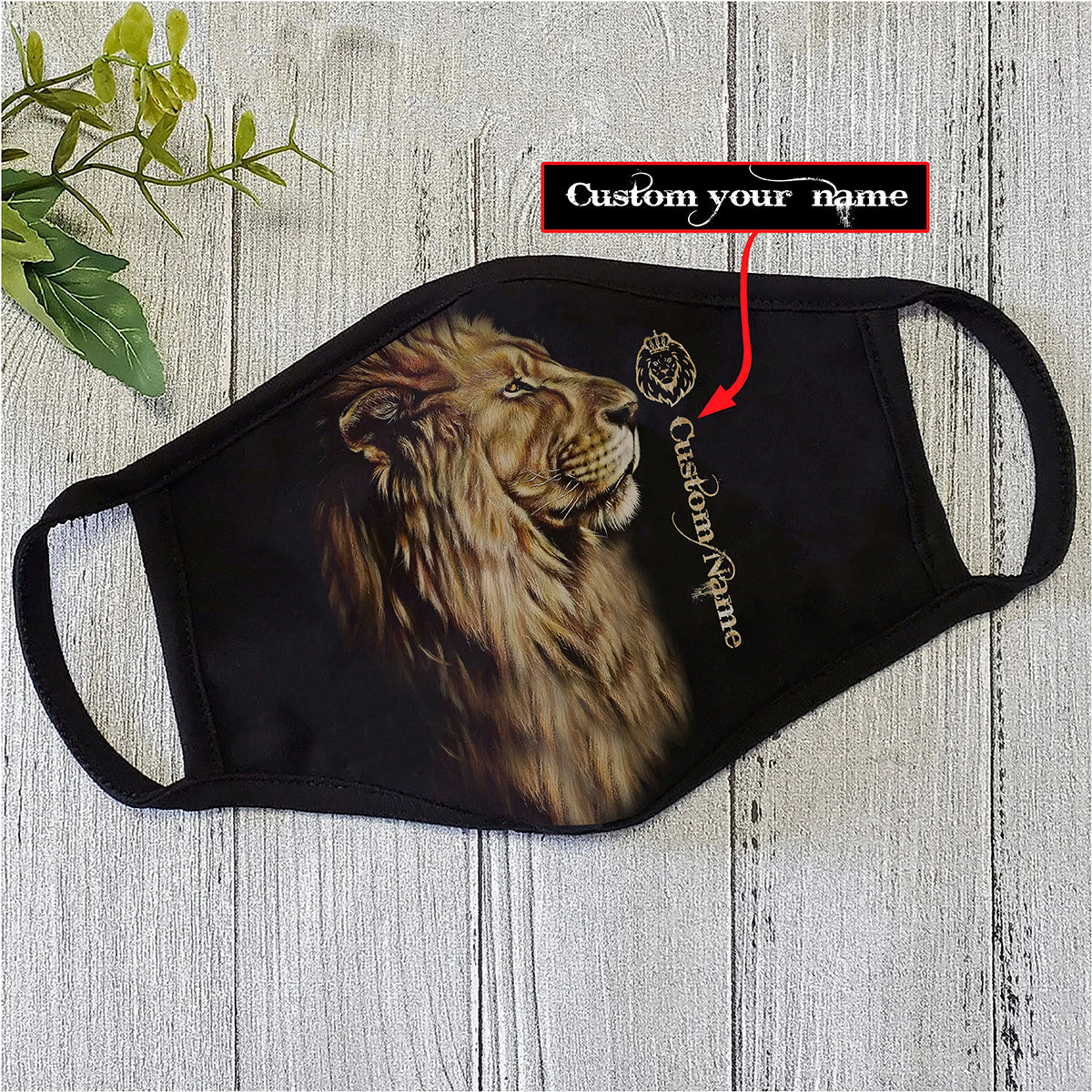 Customize Name Lion Face Mask TP