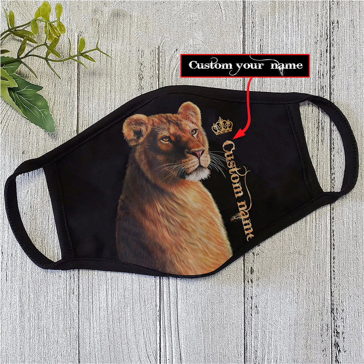 Customize Name Lion Face Mask TP