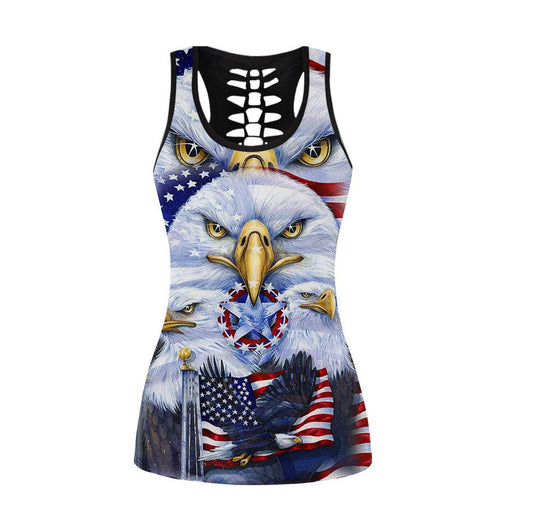 American 3D All Over Printed Legging + Hollow Tank