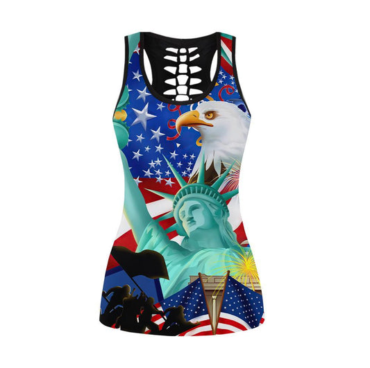 American 3D All Over Printed Legging + Hollow Tank AM24052103