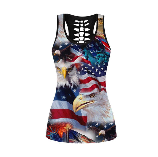 American 3D All Over Printed Legging + Hollow Tank