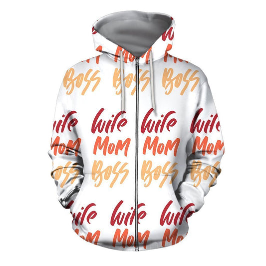 3D All Over Best Wife Mom Boss Hoodie - Amaze Style™-Apparel