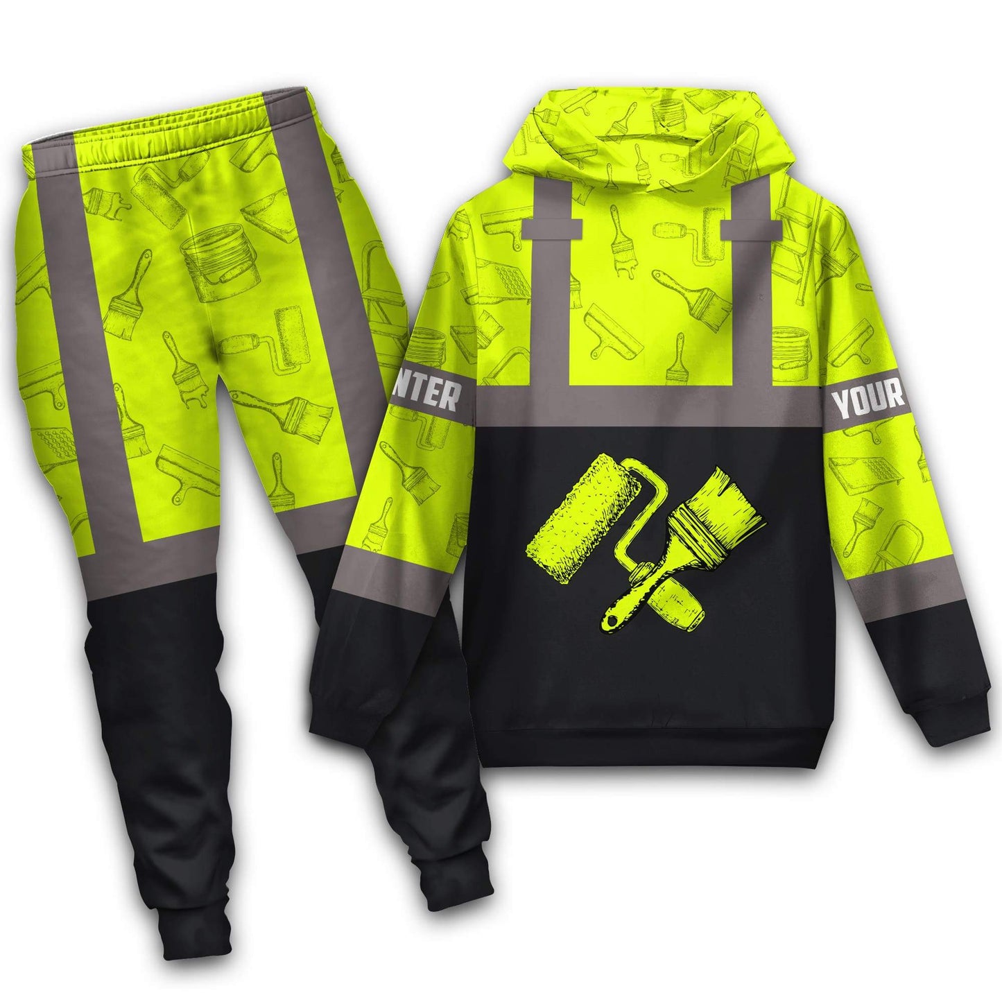 Tmarctee Customized Name House Painter 3D All Over Printed Combo Hoodie + Sweatpant HP31 SN11112101