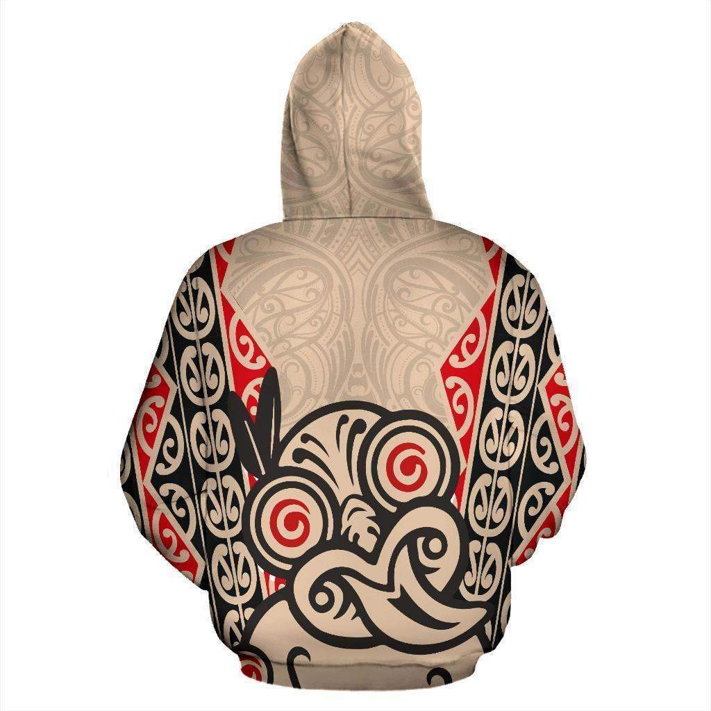 Hei Tiki With Maori Pattern Zip Hoodie HC2502 - Amaze Style™-Apparel