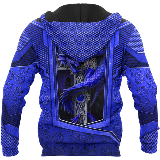 3D Tattoo and Dungeon Dragon Hoodie HAC301202-Apparel-NM-Hoodie-S-Vibe Cosy™