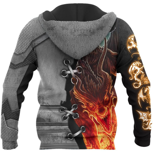 3D Tattoo and Dungeon Dragon Hoodie HAC111201-Apparel-NM-Hoodie-S-Vibe Cosy™