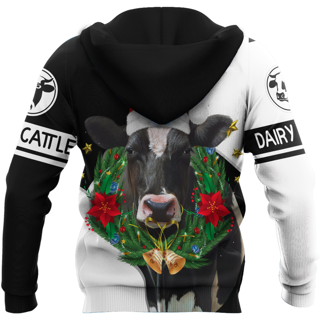 Dairy Cattle Mery Christmas 3D All Over Printed Shirts For Men And Woman