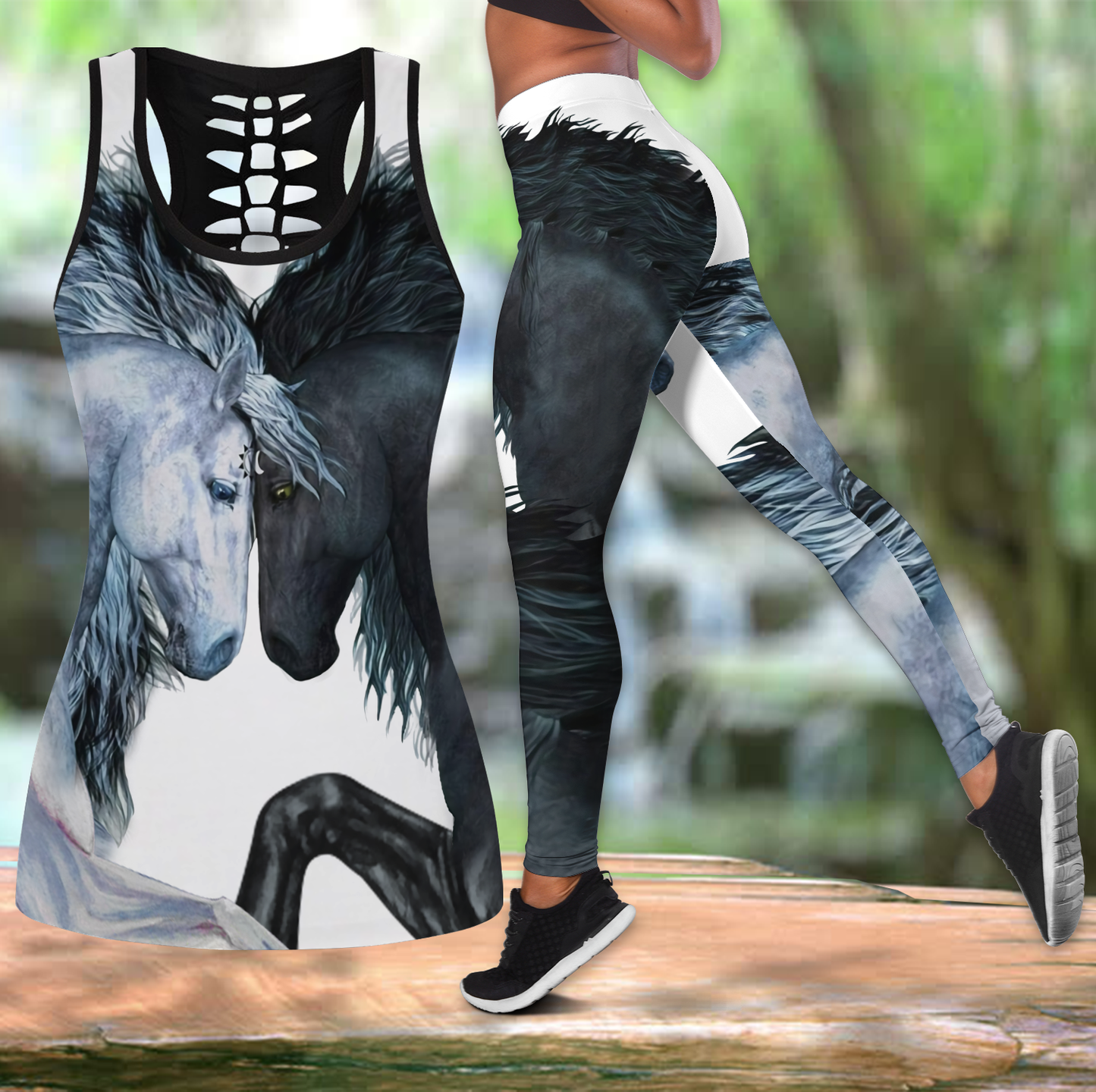 Love Horse Combo Tank + Legging JJ110401 - Amaze Style™-Apparel