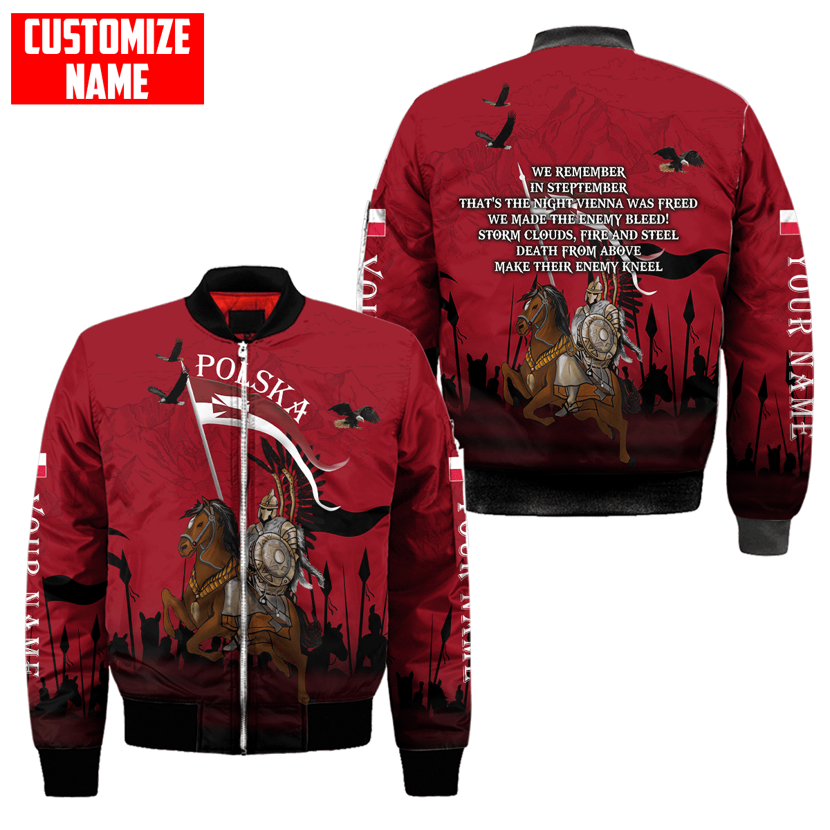 Premium Bomber Jacket Winged Hussars 3D All Over Print