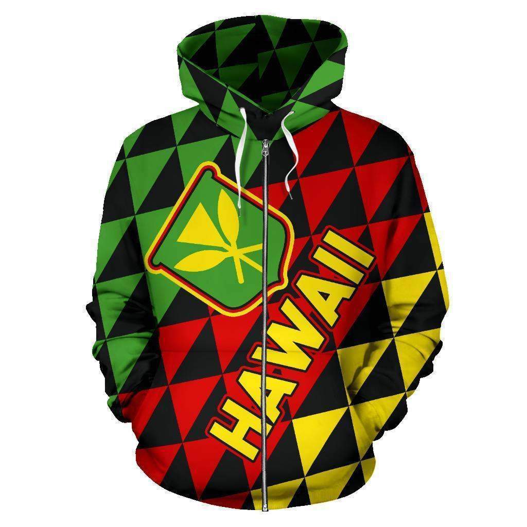 Kanaka Maoli Flag Hoodie Hawaii Zip-HC0502 - Amaze Style™-ALL OVER PRINT HOODIES (P)