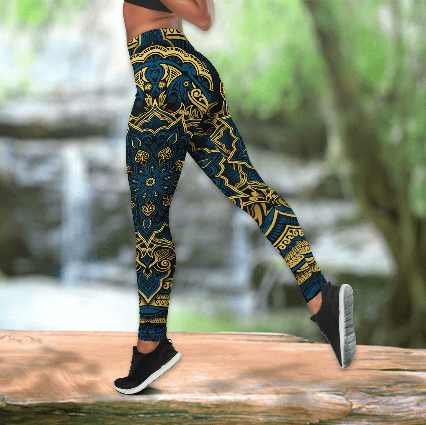 Elephant Royal Mandala Premium 3D All Over Printed Legging Tank Top Combo