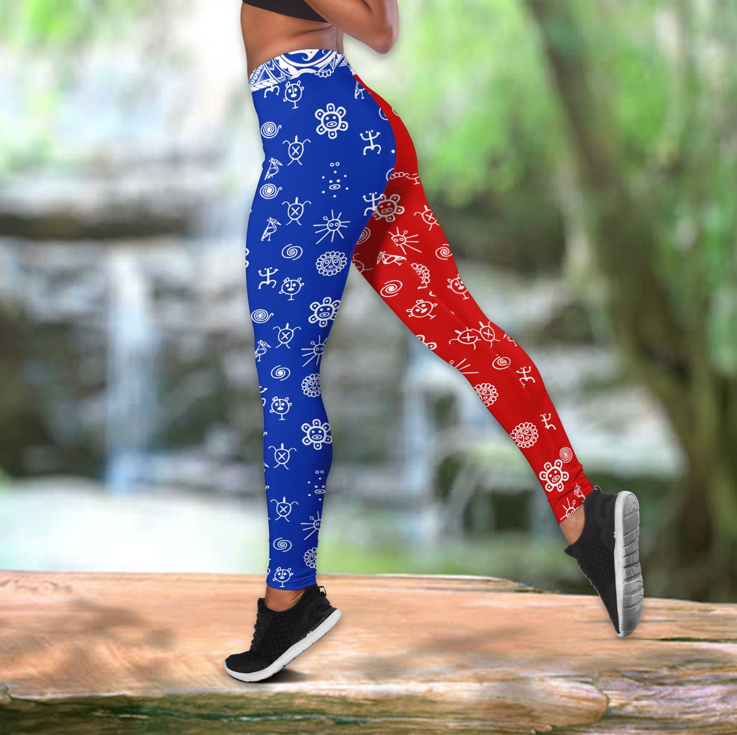 Customize Name Puerto Rico Symbols Combo Hollow Tank Top And Legging Outfit
