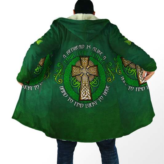 Premium Unisex Hoodie Irish St.Patrick Celtic Cross And Shamrock ML