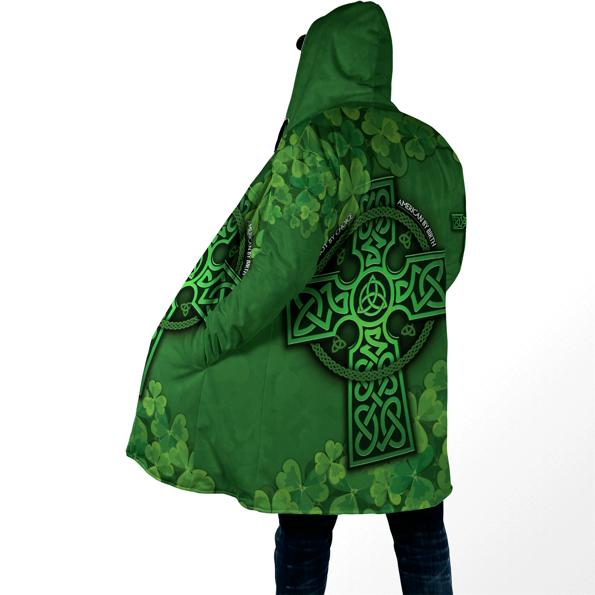 Premium Unisex Hoodie Irish St.Patrick Celtic Cross And Shamrock ML
