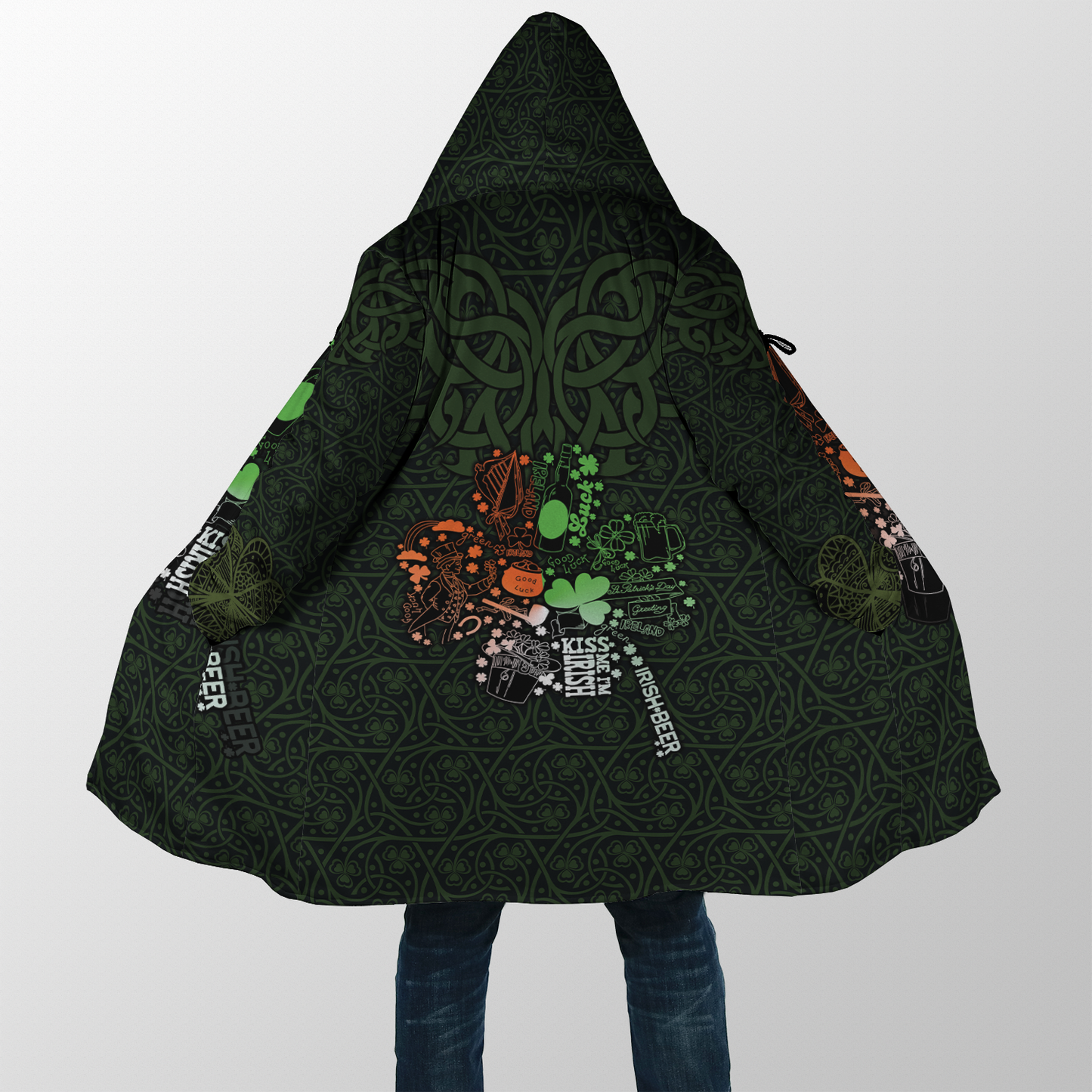 Premium Unisex Hoodie Irish St.Patrick Drink Beer And Shamrock ML