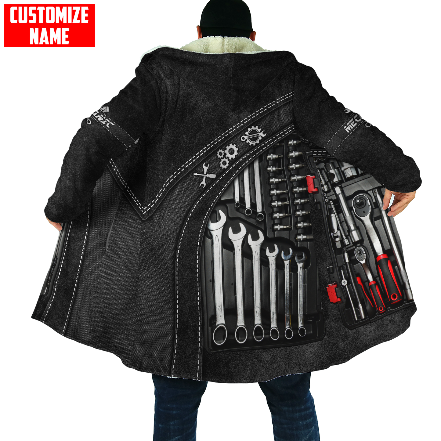 Personalized Name Mechanic 3D All Over Printed Unisex Shirts Leather