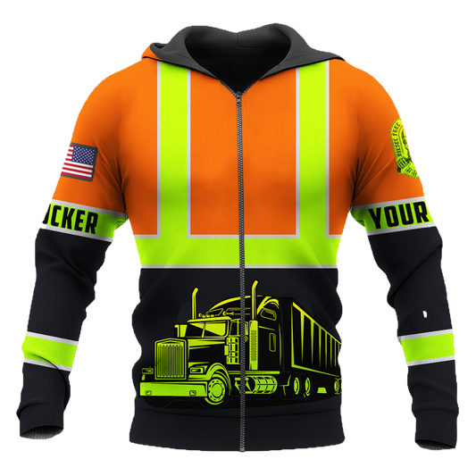 Personalized Trucker Safety 3D Printed Shirts TN